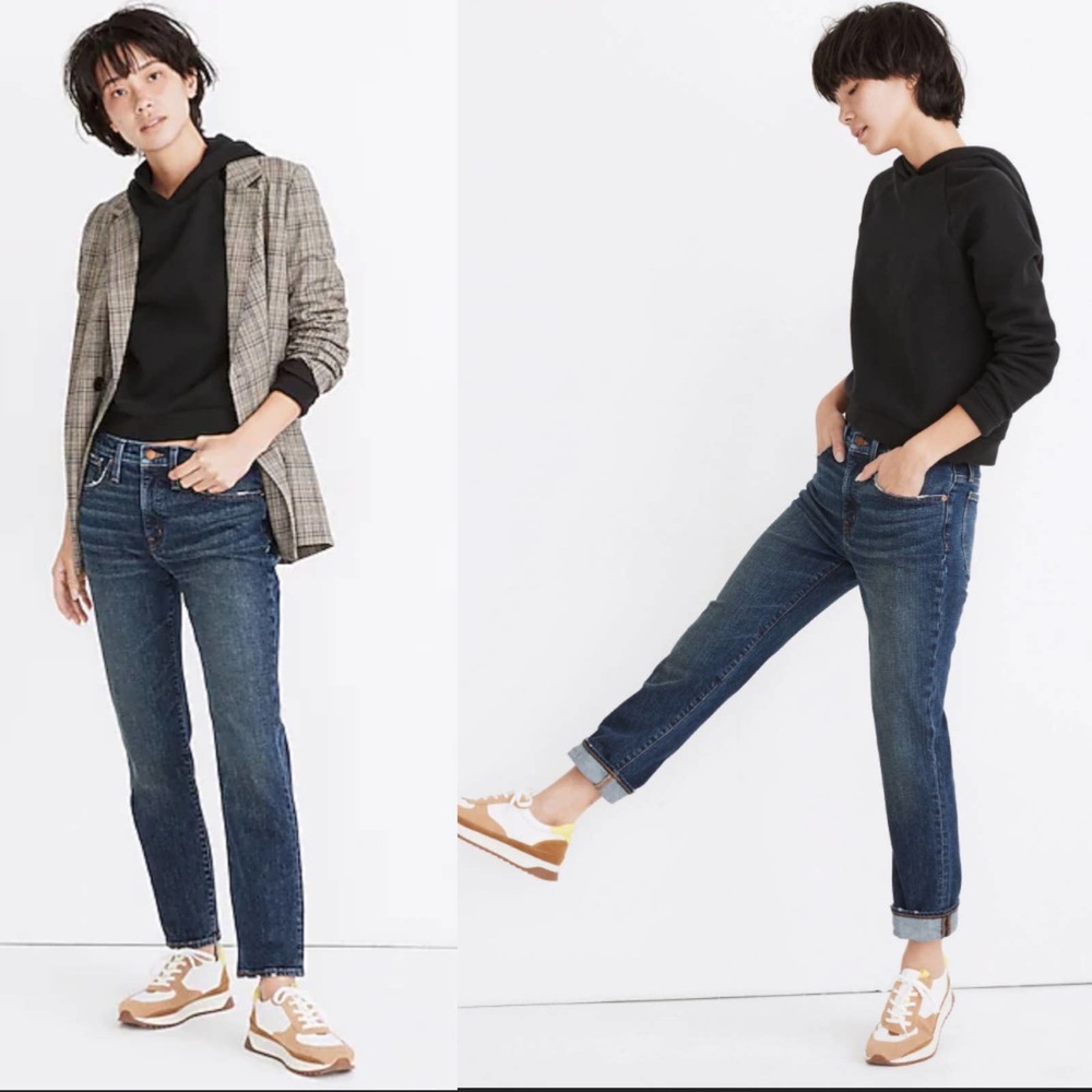 Madewell Tomboy straight jeans in chaseley wash